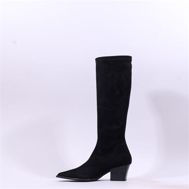 Miss Elastic Texaco Low Point Long Boot - Black